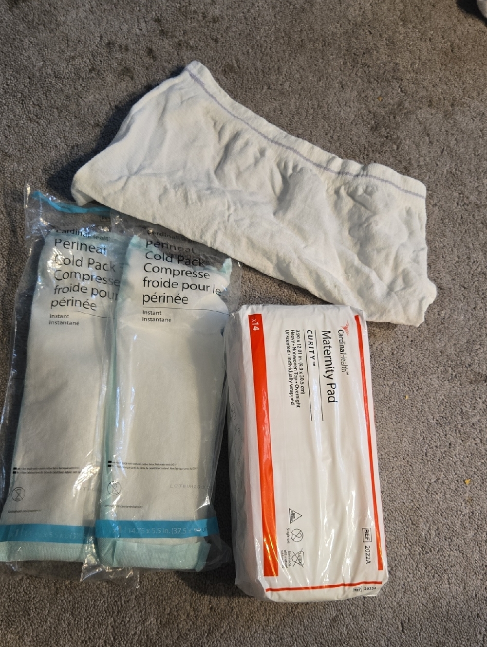Maternity Post Partum Essentials Underpads Cold Pack Underwear Bundle